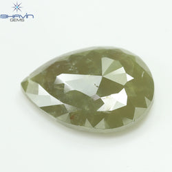 8.02 CT, Pear Modified Brown Green Yellow Natural Diamond,(6.85 MM)