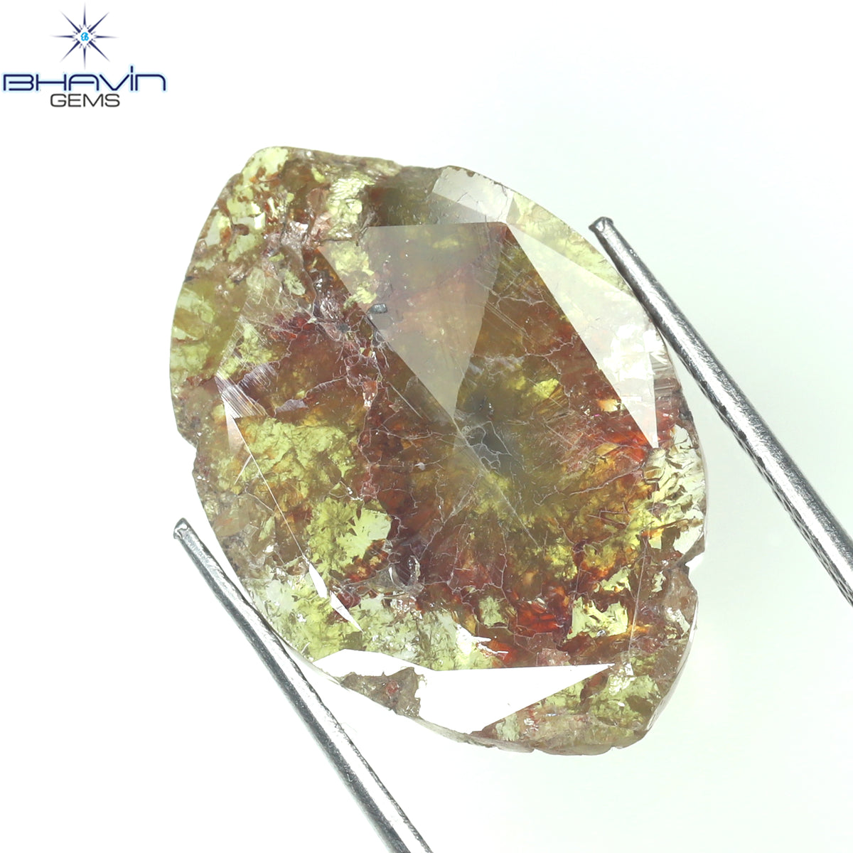 4.90 CT マキーズ スライス形状 天然ダイヤモンド イエロー ブラウン カラー I3 クラリティ (19.50 MM)