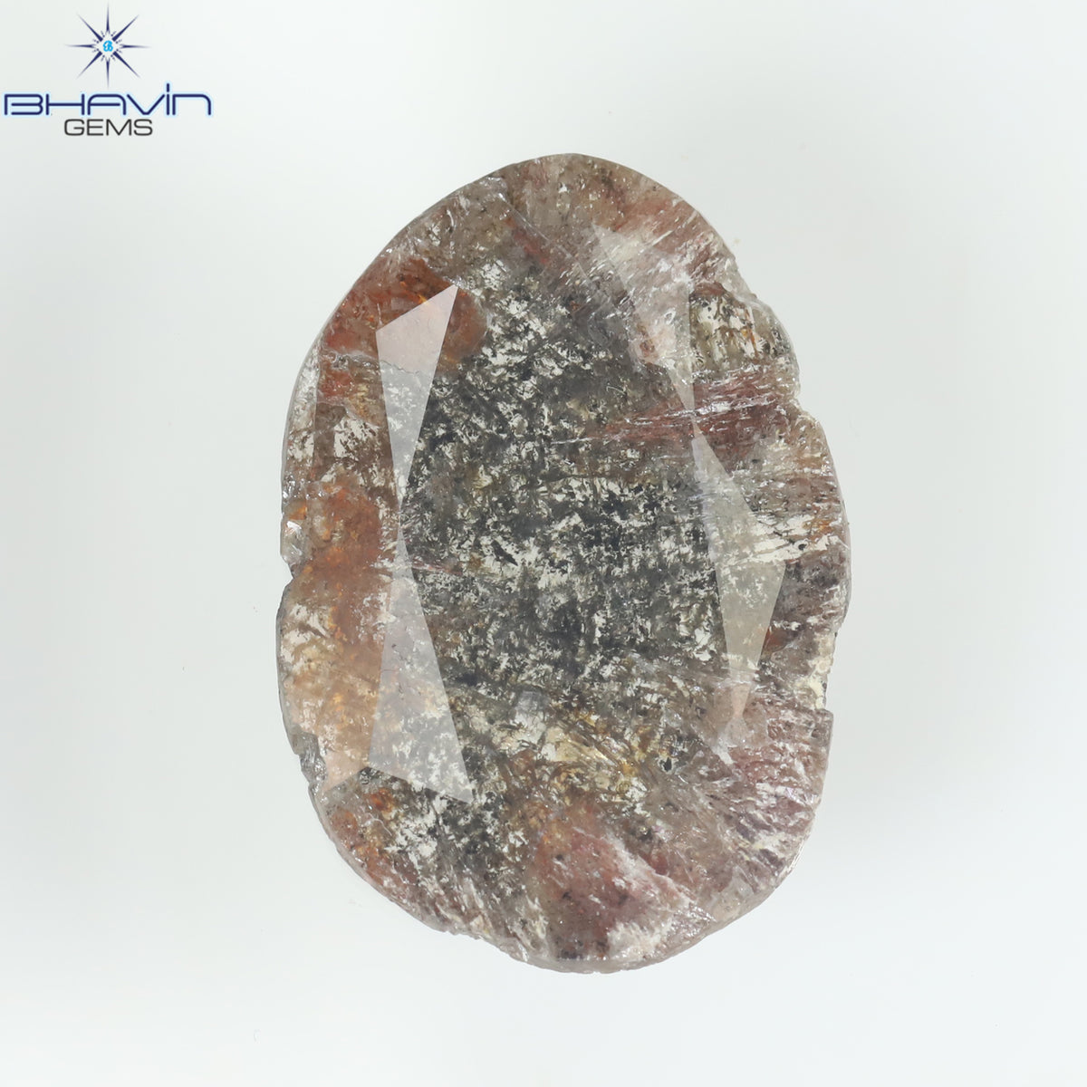5.25 CT スライス シェイプ ナチュラル ダイヤモンド ソルト アンド ペッパー カラー I3 クラリティ (21.00 MM)