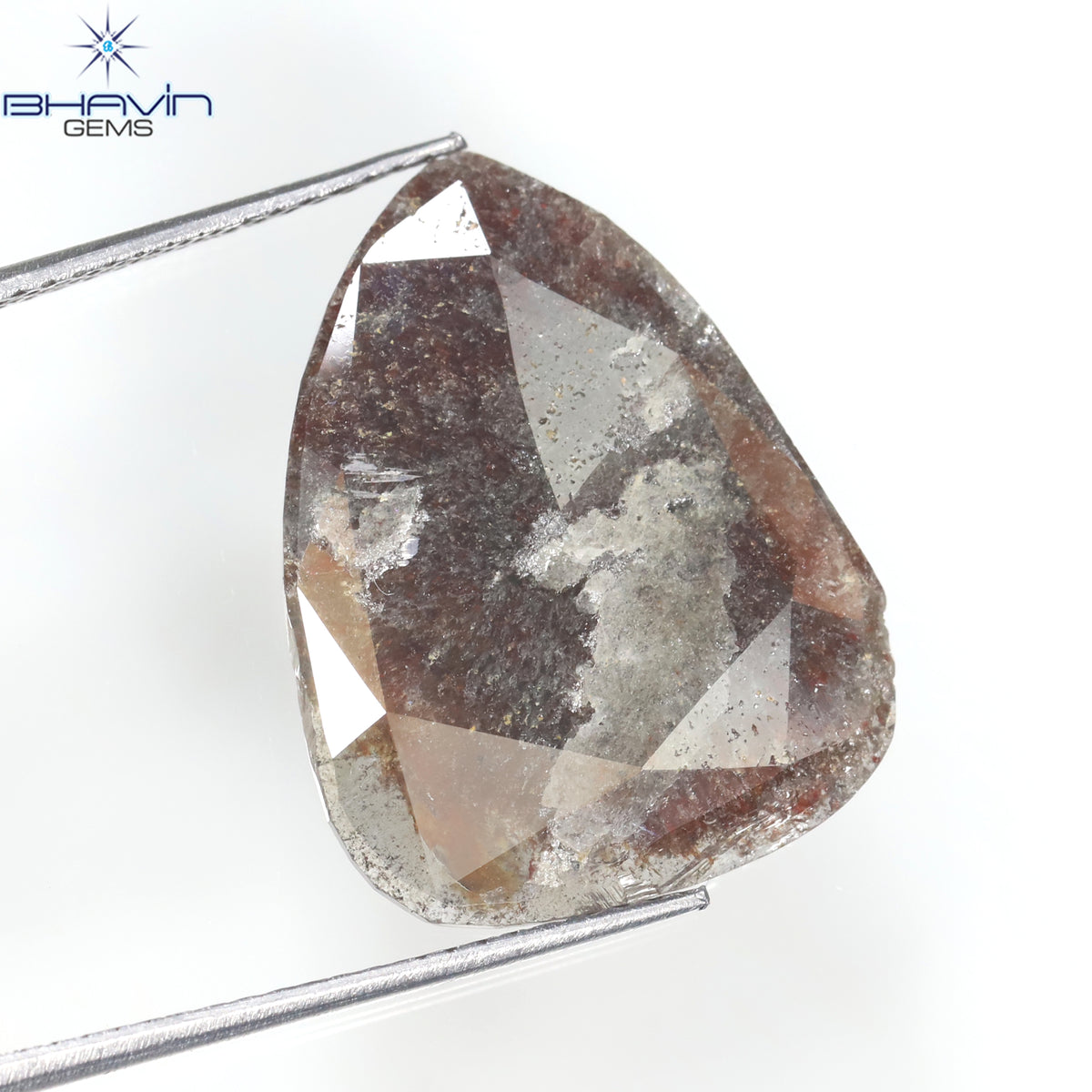 5.70 CT スライス シェイプ ナチュラル ダイヤモンド ソルト アンド ペッパー カラー I3 クラリティ (20.50 MM)
