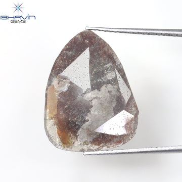 5.70 CT スライス シェイプ ナチュラル ダイヤモンド ソルト アンド ペッパー カラー I3 クラリティ (20.50 MM)