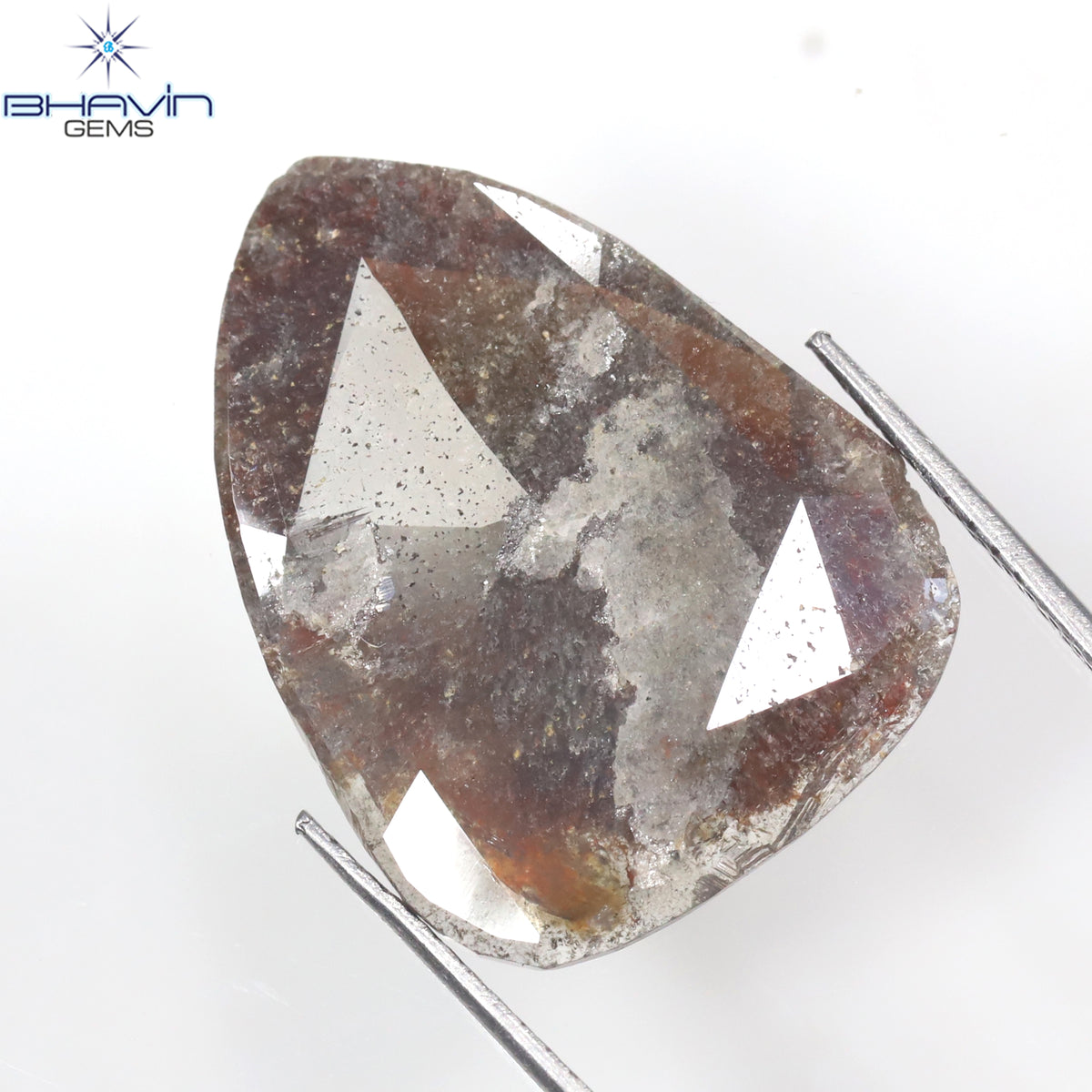 5.70 CT スライス シェイプ ナチュラル ダイヤモンド ソルト アンド ペッパー カラー I3 クラリティ (20.50 MM)