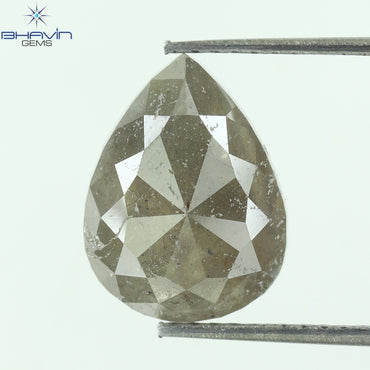 5.17 CT, Pear Modified Gray Natural loose Diamond (12.23 MM)