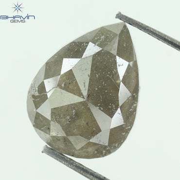 5.17 CT, Pear Modified Gray Natural loose Diamond (12.23 MM)