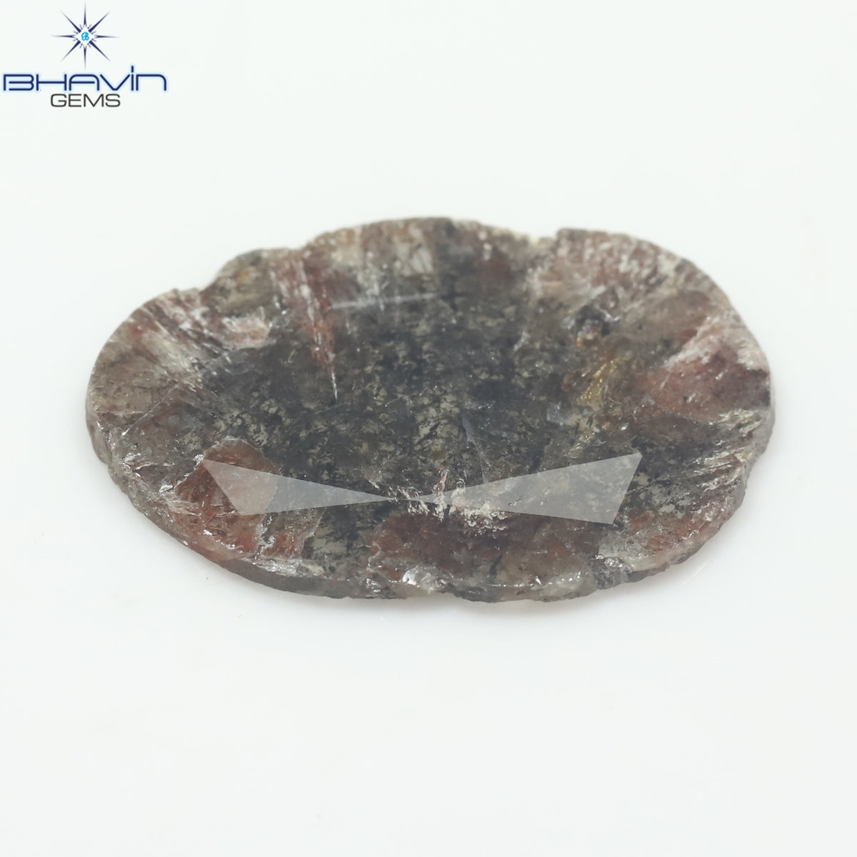 5.25 CT スライス シェイプ ナチュラル ダイヤモンド ソルト アンド ペッパー カラー I3 クラリティ (21.00 MM)
