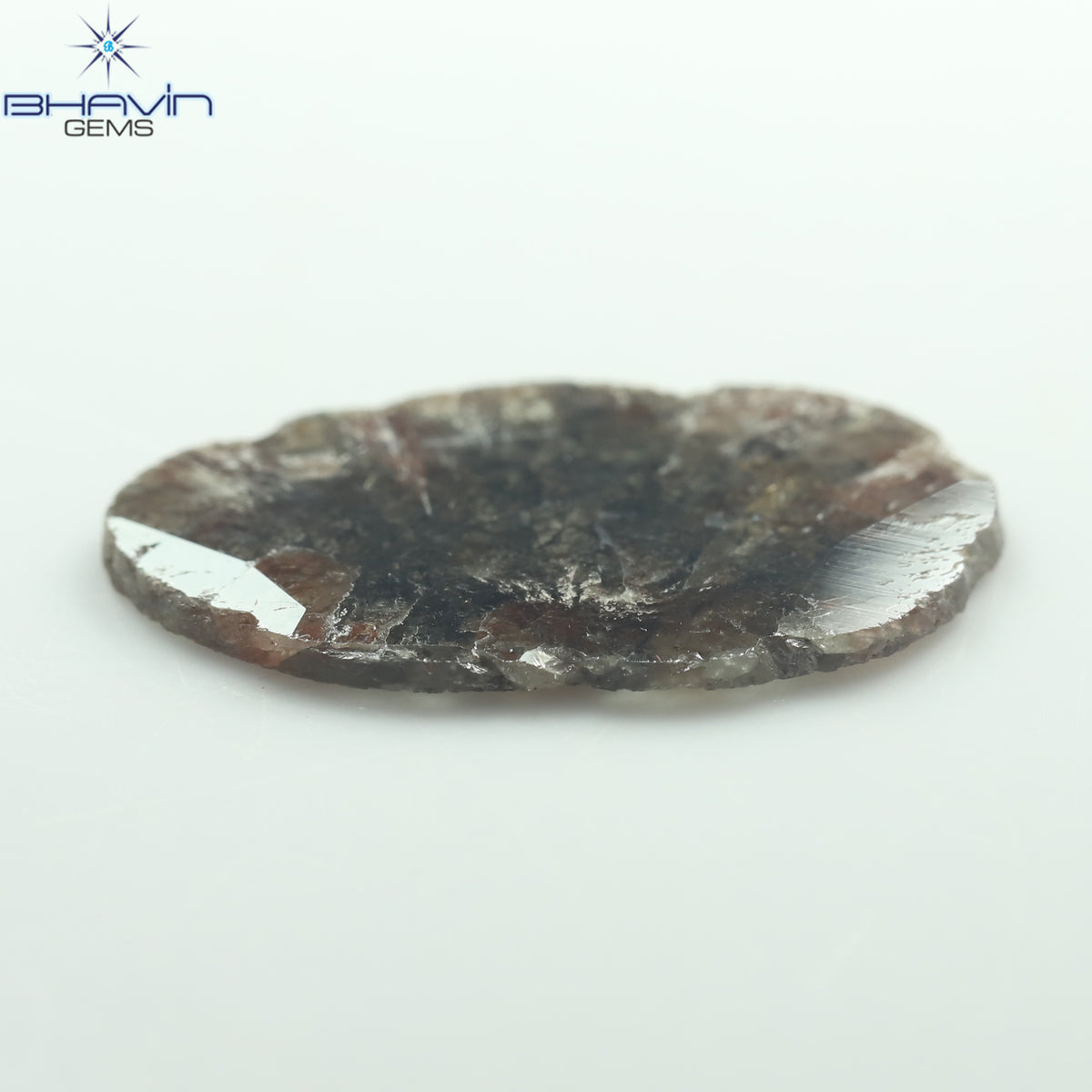 5.25 CT スライス シェイプ ナチュラル ダイヤモンド ソルト アンド ペッパー カラー I3 クラリティ (21.00 MM)