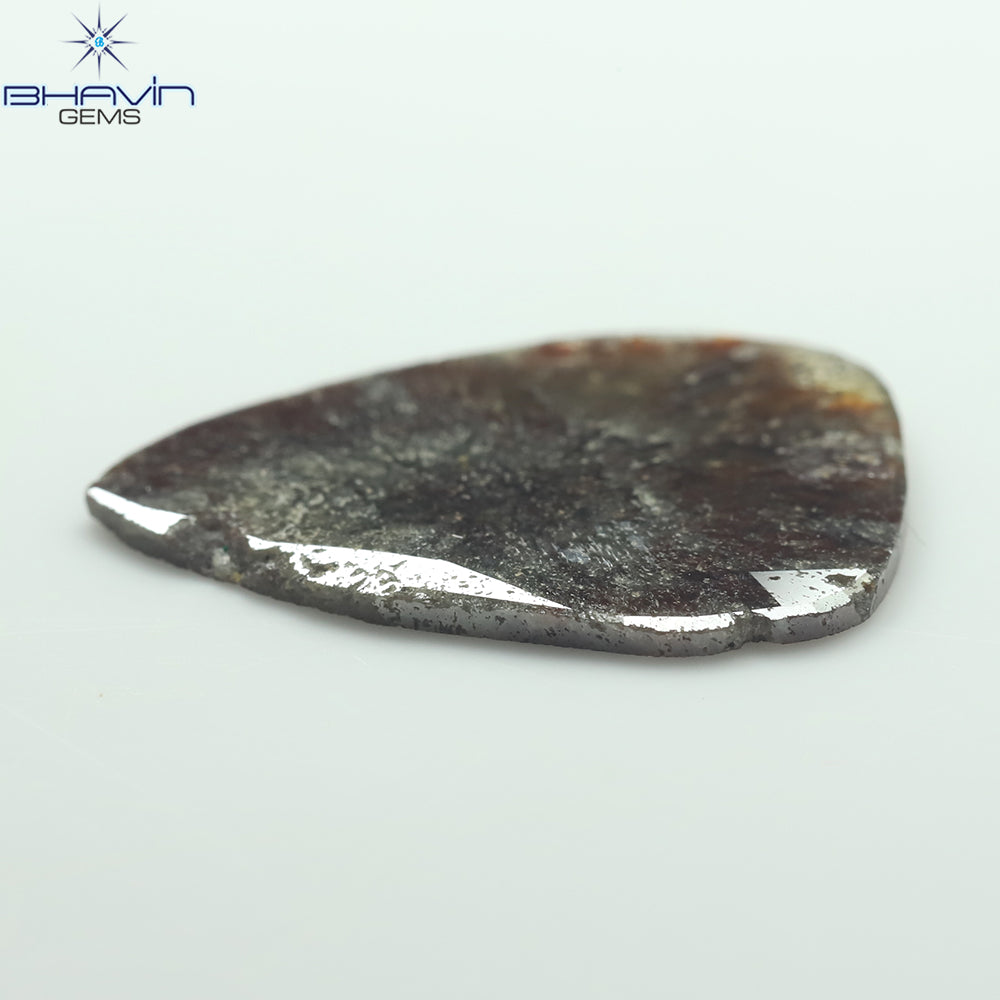 5.56 CT Natural Pear Slice Diamond Salt And Pepper Color Clarity I3 (21.50 MM)