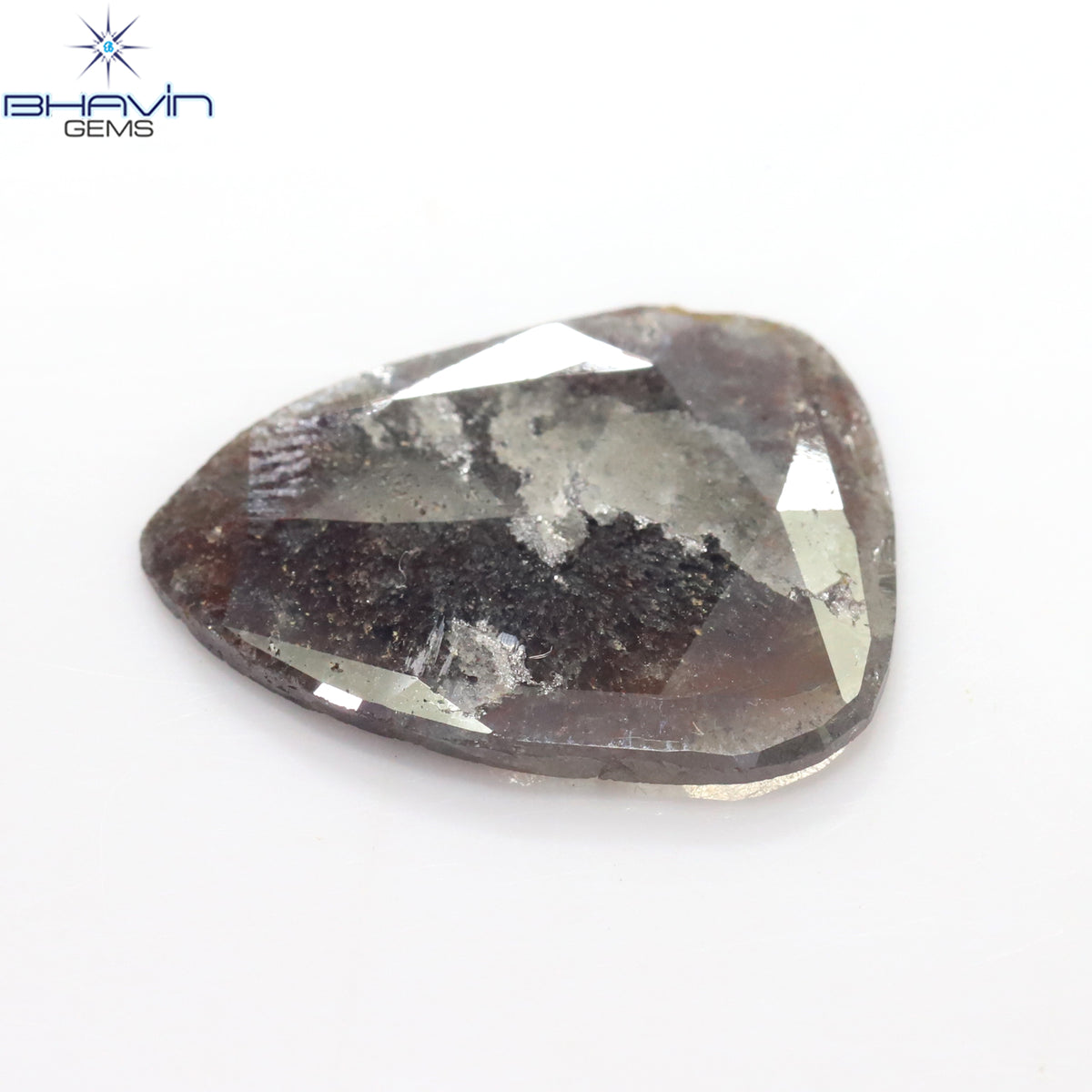 5.70 CT スライス シェイプ ナチュラル ダイヤモンド ソルト アンド ペッパー カラー I3 クラリティ (20.50 MM)