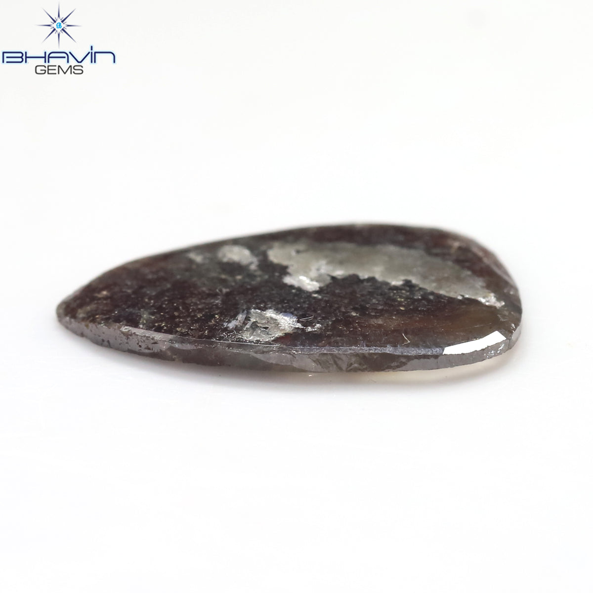 5.70 CT スライス シェイプ ナチュラル ダイヤモンド ソルト アンド ペッパー カラー I3 クラリティ (20.50 MM)