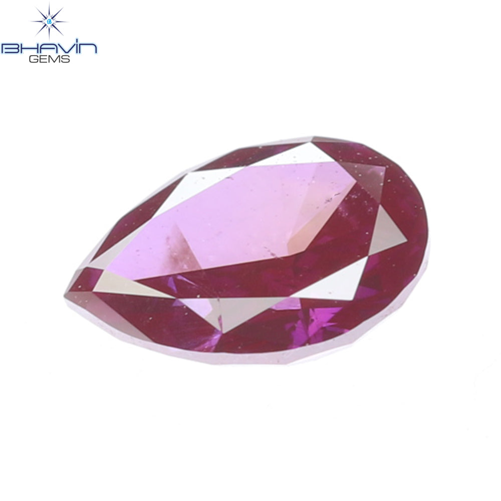 0.29 CT Pear Natural Diamond Enhanced Vivid Pink Color Clarity SI2 (5.28 MM)