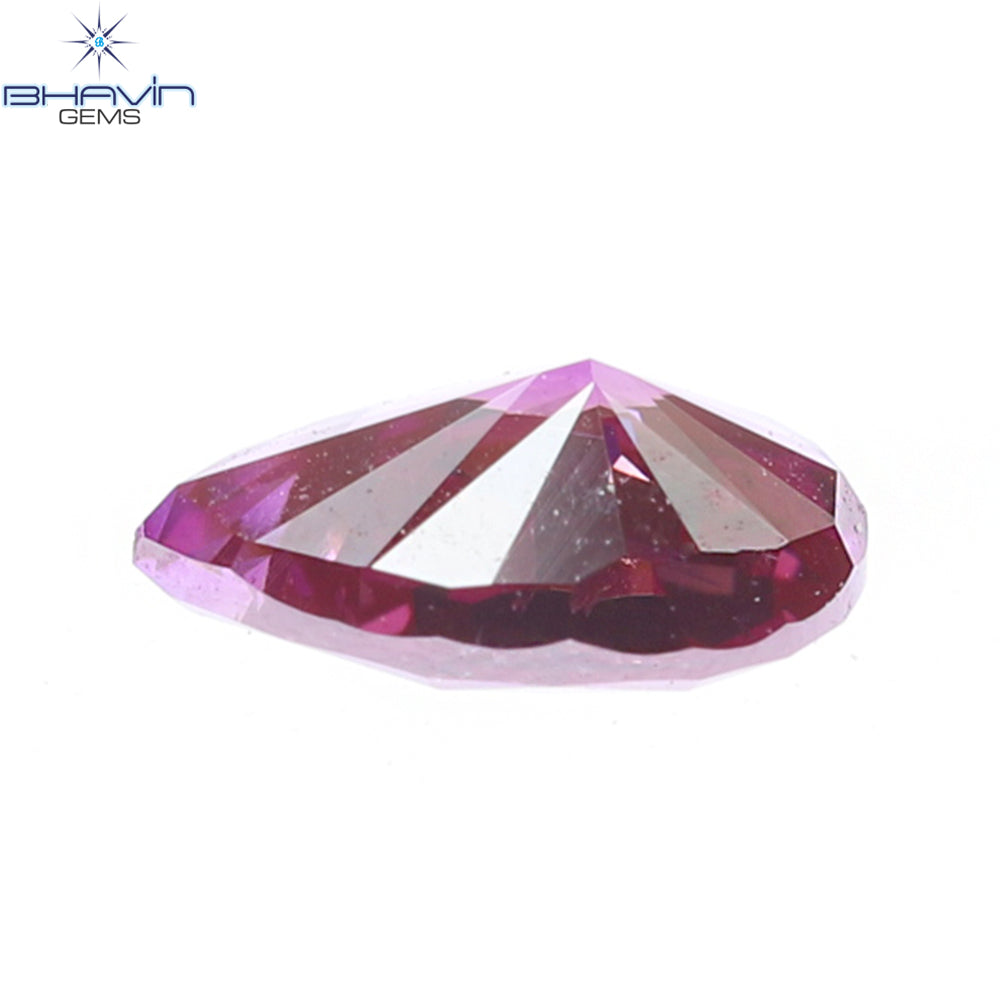 0.29 CT Pear Natural Diamond Enhanced Vivid Pink Color Clarity SI2 (5.28 MM)