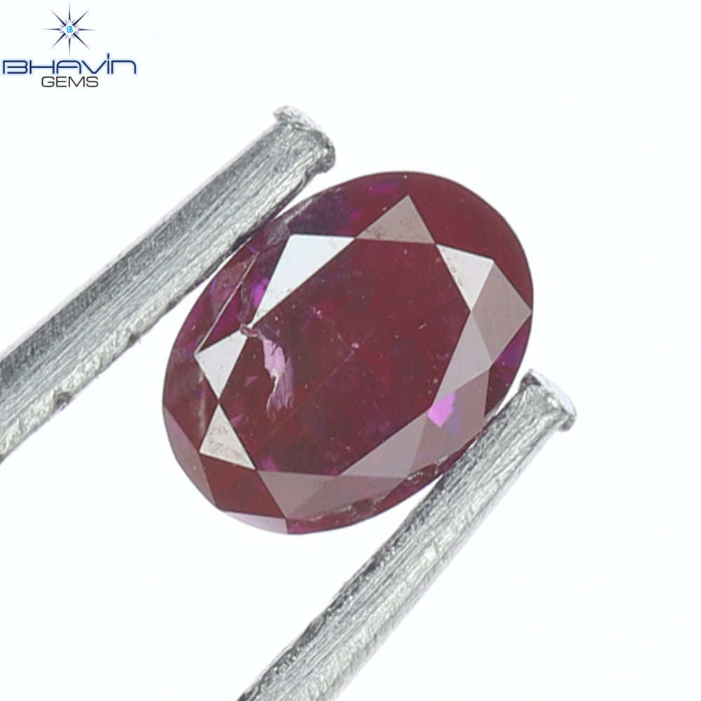 0.15 CT Oval Natural Diamond Enhanced Vivid Pink Color Clarity SI2 (3.85 MM)