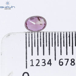 0.15 CT, Oval Diamond, Vivid Pink Color, Clarity SI2
