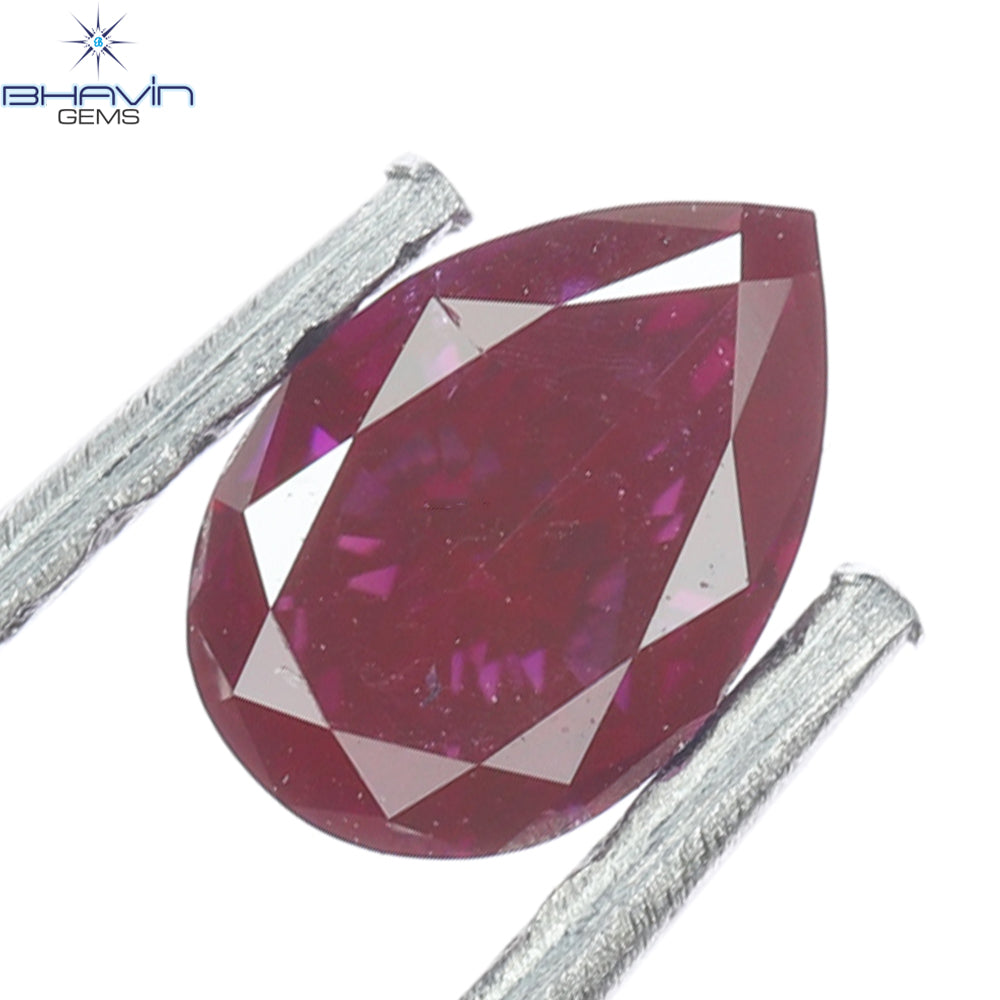 0.29 CT Pear Natural Diamond Enhanced Vivid Pink Color Clarity SI2 (5.28 MM)