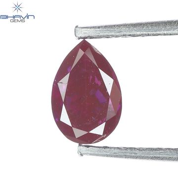 0.29 CT Pear Natural Diamond Enhanced Vivid Pink Color Clarity SI2 (5.28 MM)