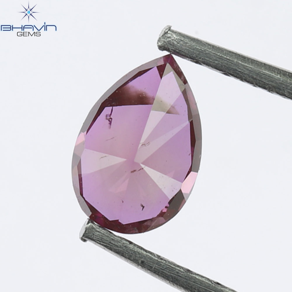 0.29 CT Pear Natural Diamond Enhanced Vivid Pink Color Clarity SI2 (5.28 MM)