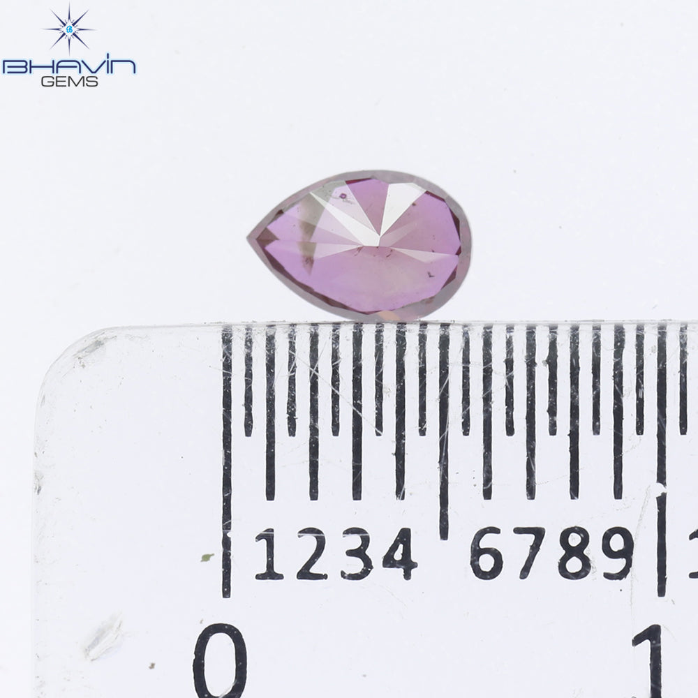 0.29 CT Pear Natural Diamond Enhanced Vivid Pink Color Clarity SI2 (5.28 MM)