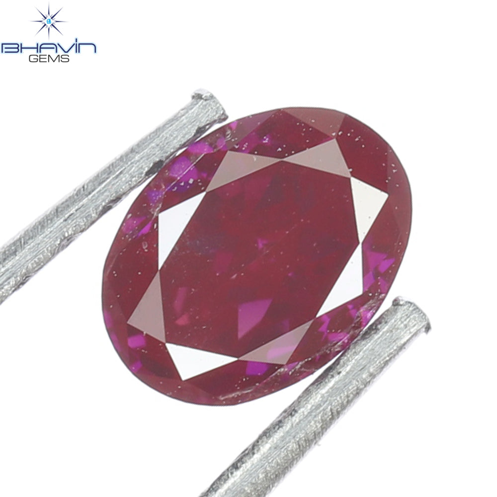 0.40 CT Oval Natural Diamond Enhanced Vivid Pink Color Clarity VS2 (5.25 MM)