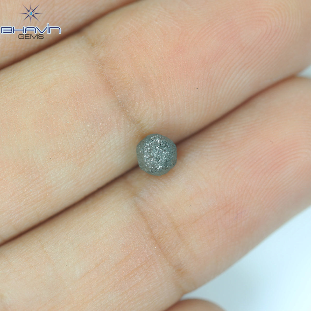 0.62 CT Rough Natural Diamond Enhanced Blue Color Clarity I2 (4.21 MM)