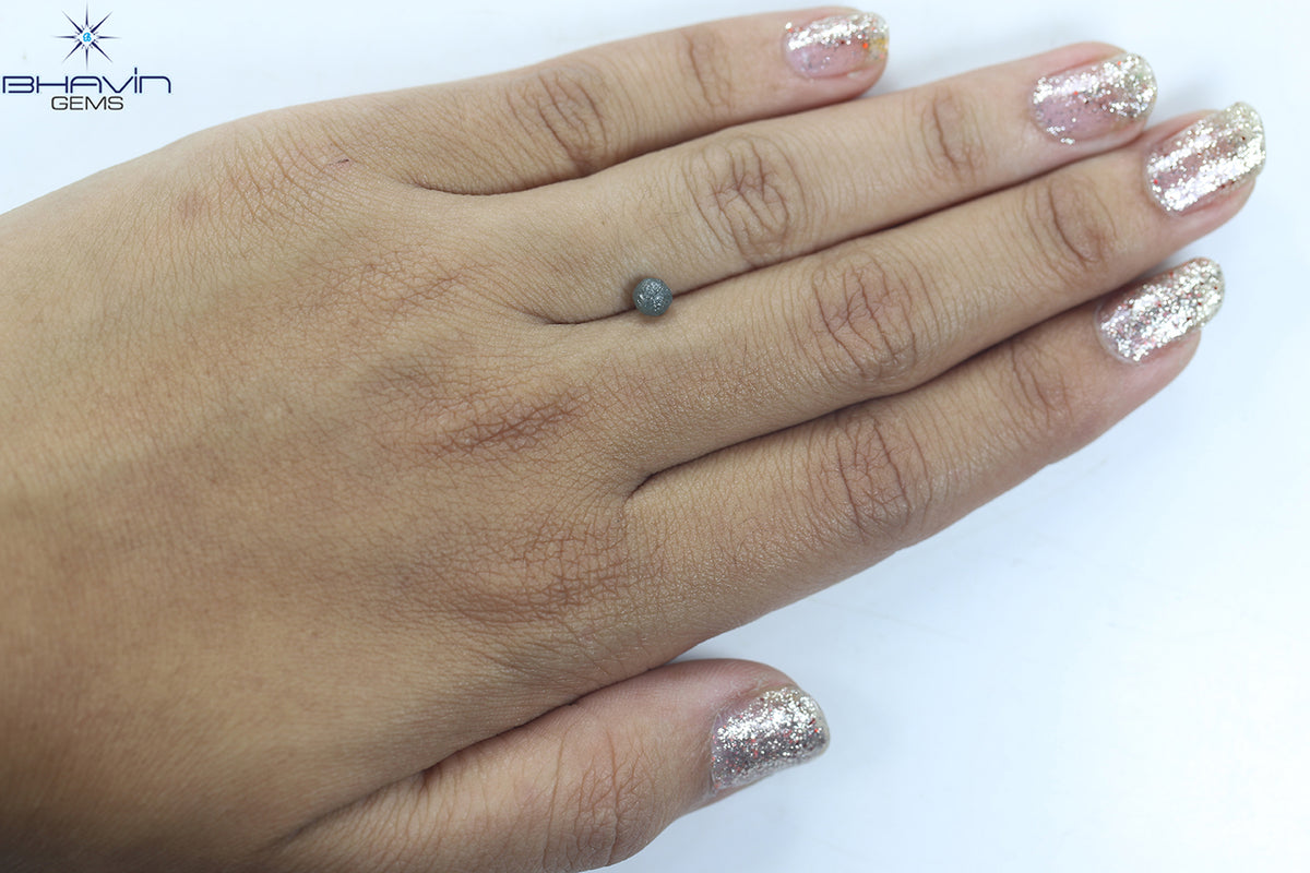 0.62 CT Rough Natural Diamond Enhanced Blue Color Clarity I2 (4.21 MM)