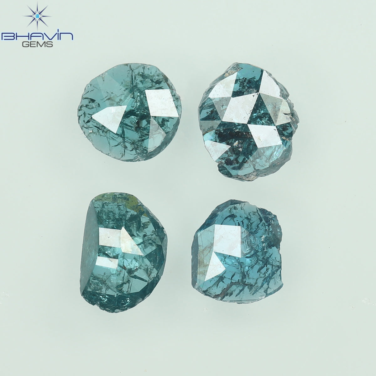 1.05 CT Uncut Polki Natural Diamond Enhanced Blue Color Clarity I3 (5.42 MM)