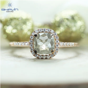 Cushion Diamond Green Yellow Diamond Natural Diamond Gold Ring Engagement Ring