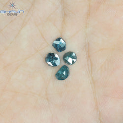 1.05 CT, Uncut Polki Shape, Natural Diamond, Blue Color, I3 Clarity (5.42 MM)