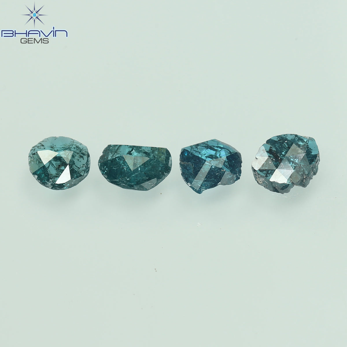 1.05 CT Uncut Polki Natural Diamond Enhanced Blue Color Clarity I3 (5.42 MM)