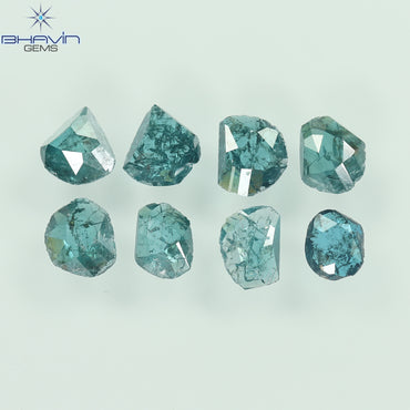 1.43 CT, Uncut Polki Shape, Natural Diamond, Blue Color, I3 Clarity (4.16 MM)