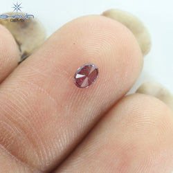 0.15 CT, Oval Diamond, Vivid Pink Color, Clarity SI2