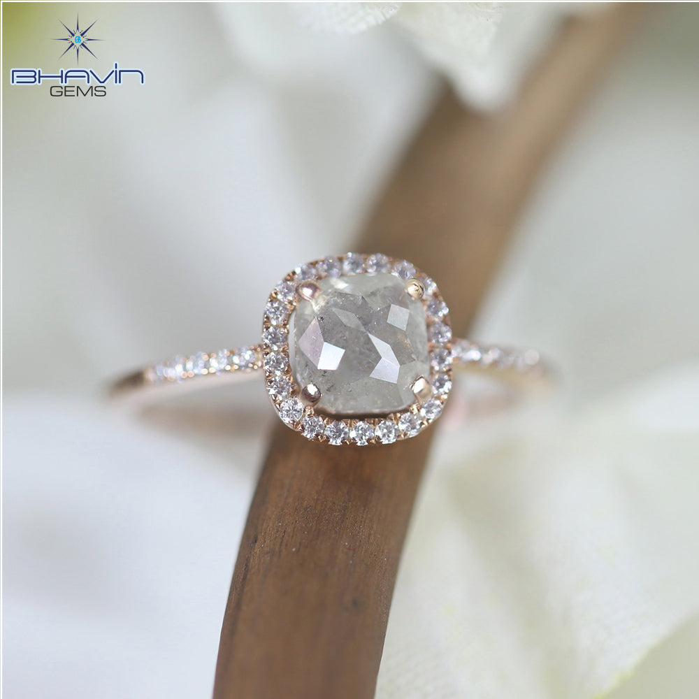Cushion Diamond Green Yellow Diamond Natural Diamond Gold Ring Engagement Ring