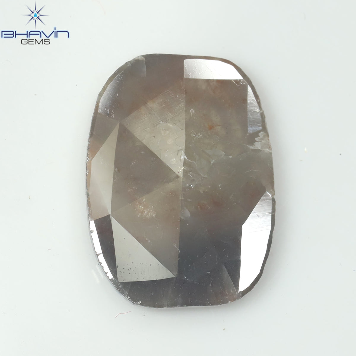 4.18 CT Natural Slice Diamond Gray Brown Color Clarity I3 (16.00 MM)