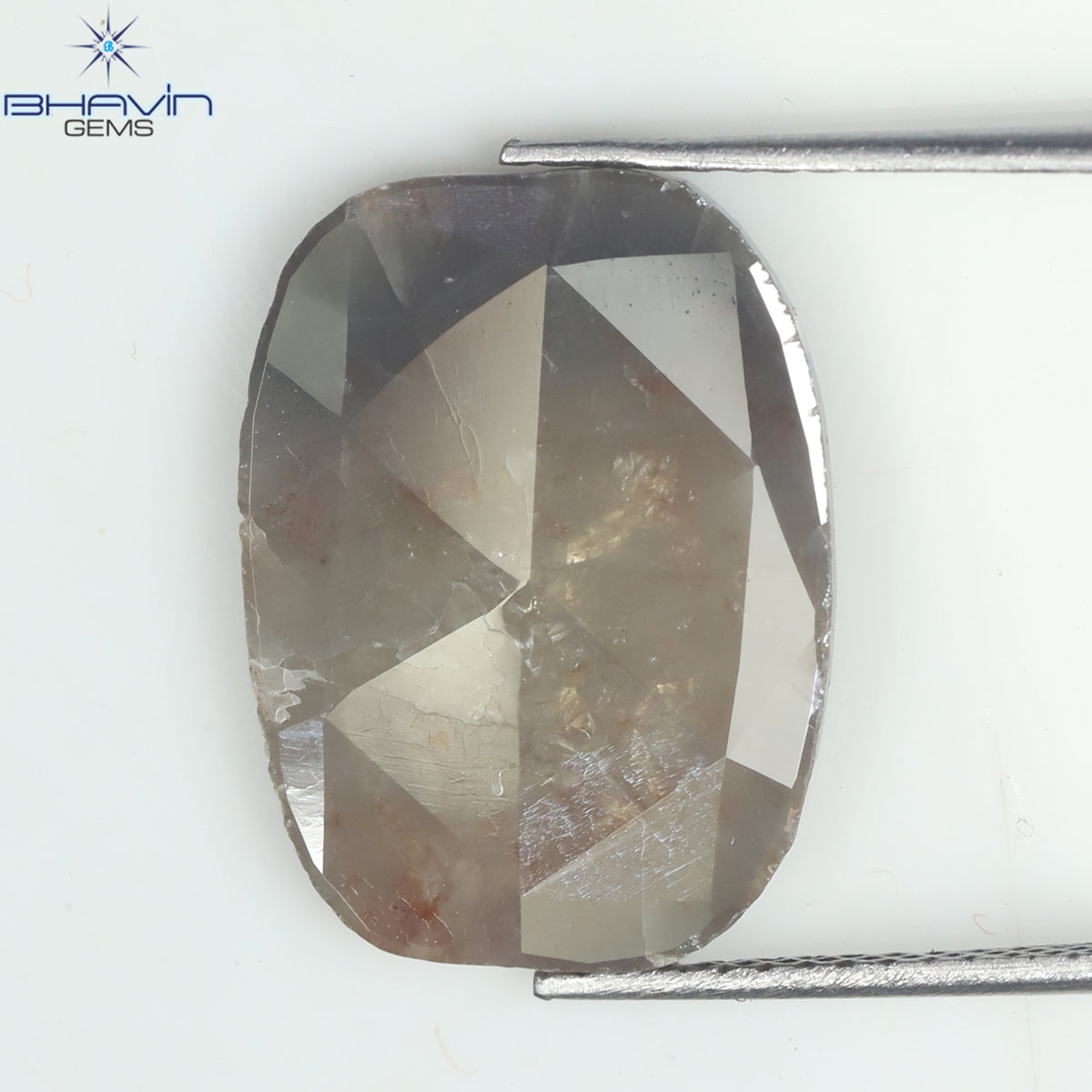 4.18 CT Natural Slice Diamond Gray Brown Color Clarity I3 (16.00 MM)
