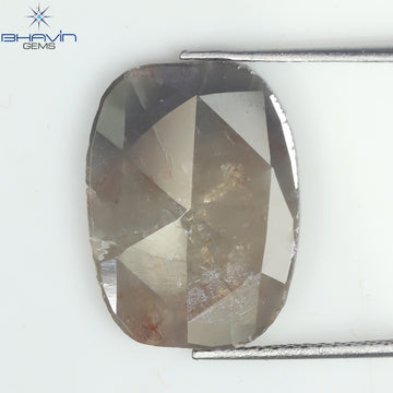 4.18 CT Natural Slice Diamond Gray Brown Color Clarity I3 (16.00 MM)