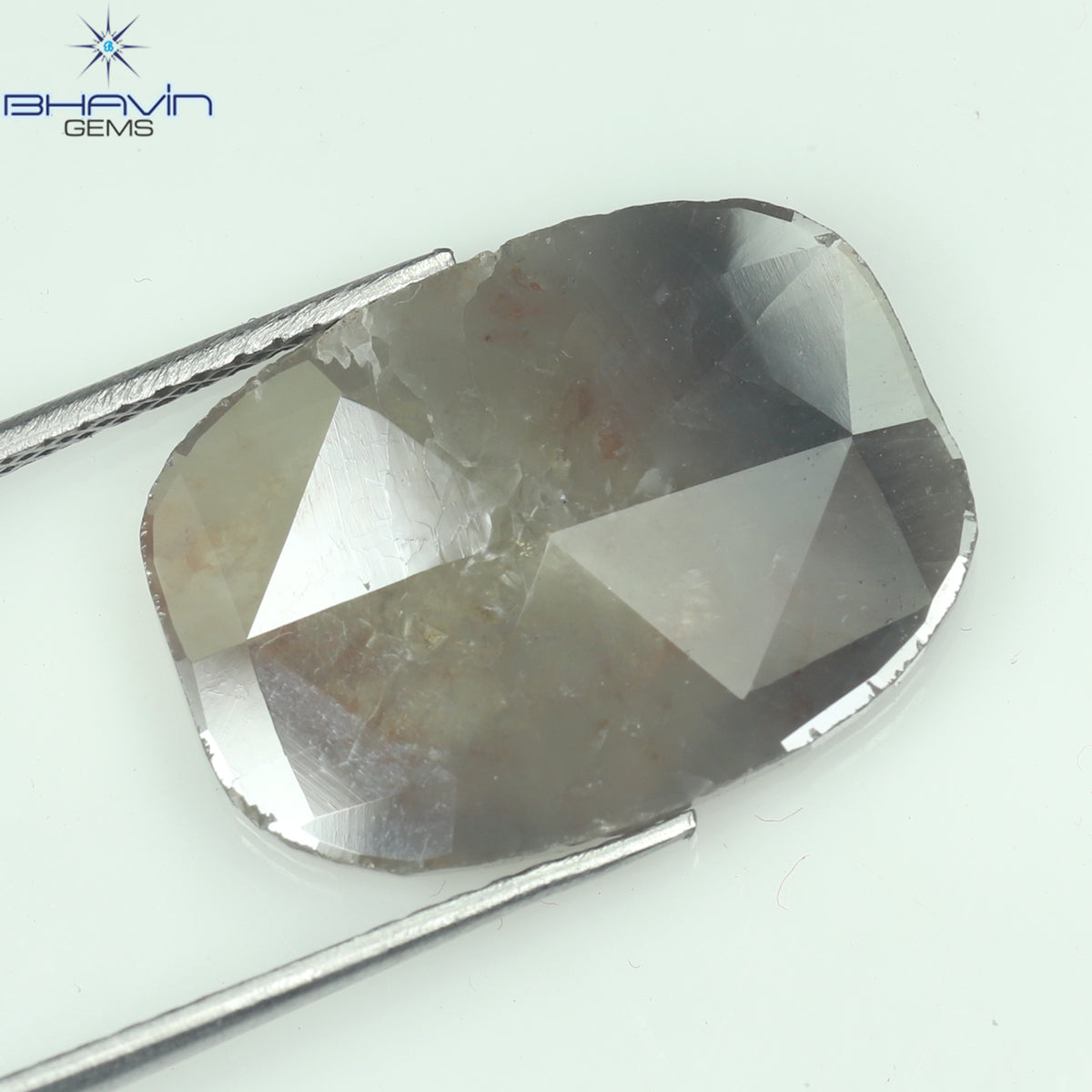 4.18 CT Natural Slice Diamond Gray Brown Color Clarity I3 (16.00 MM)