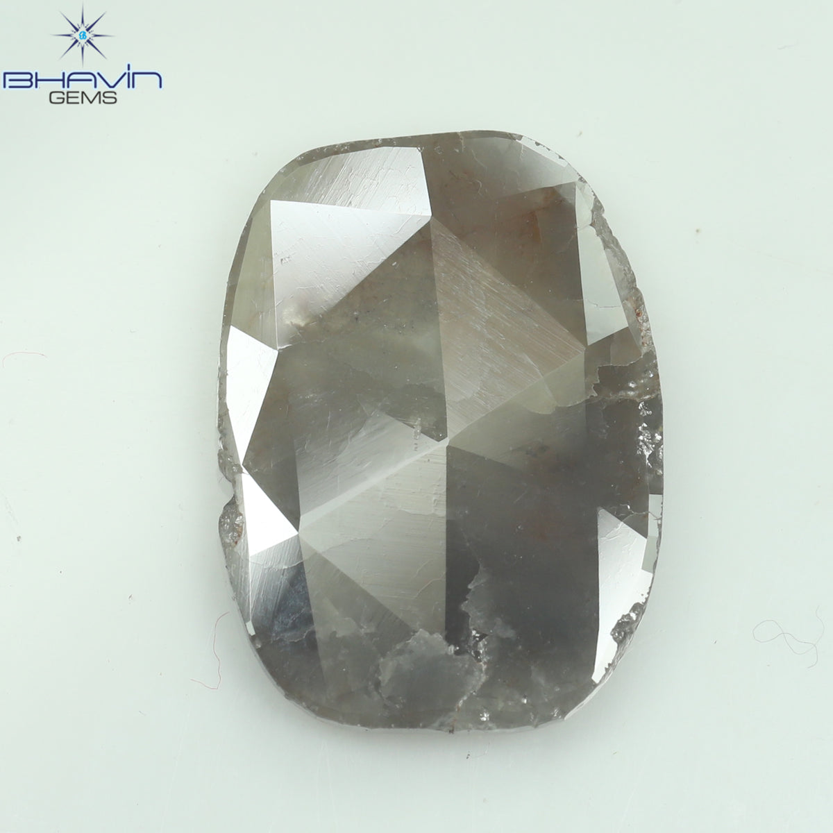 3.62 CT Natural Slice Diamond Gray Brown Color Clarity I3 (17.00 MM)