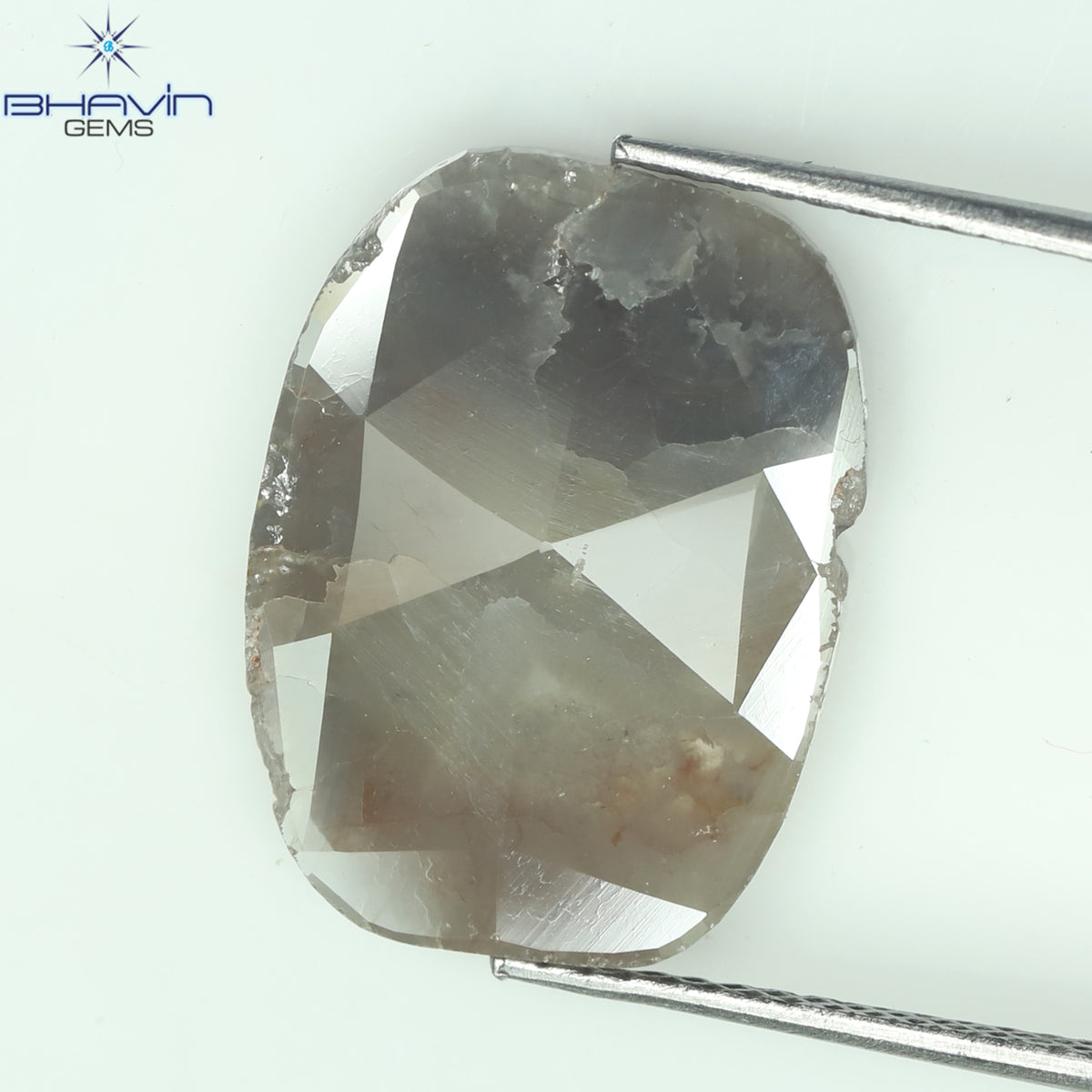 3.62 CT Natural Slice Diamond Gray Brown Color Clarity I3 (17.00 MM)