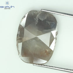 3.62 CT Slice Shape Natural Diamond Gray Brown Color I3 Clarity (17.00 MM)