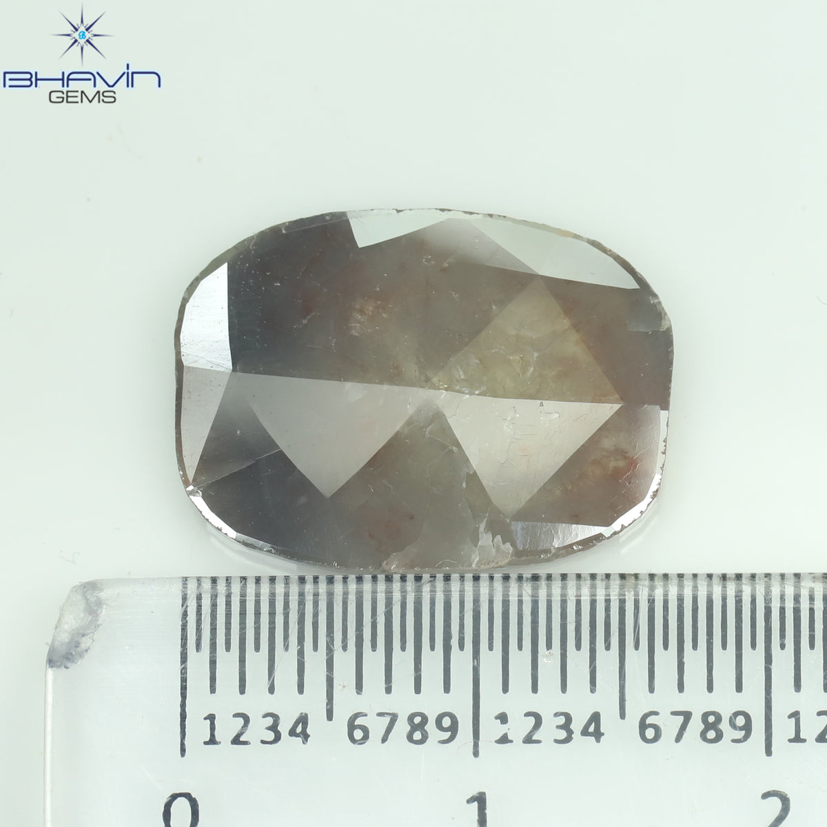 4.18 CT Natural Slice Diamond Gray Brown Color Clarity I3 (16.00 MM)
