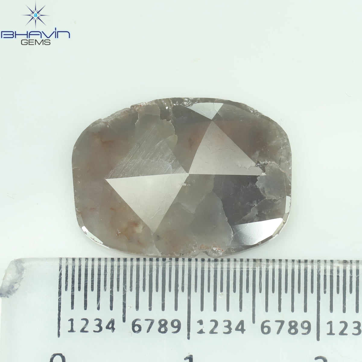 3.62 CT Natural Slice Diamond Gray Brown Color Clarity I3 (17.00 MM)