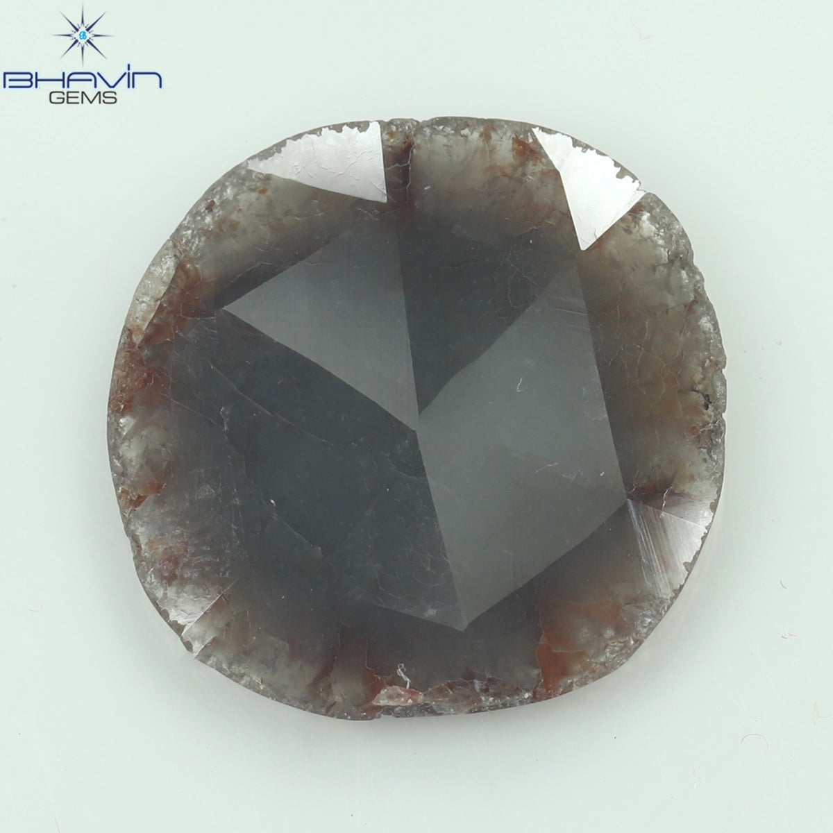 3.11 CT スライス シェイプ ナチュラル ダイヤモンド グレー ブラウン カラー I3 クラリティ (14.00 MM)