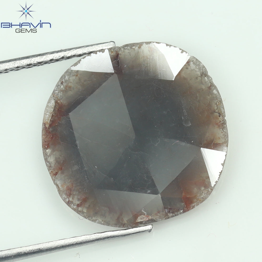 3.11 CT Natural Slice Diamond Gray Brown Color Clarity I3 (14.00 MM)