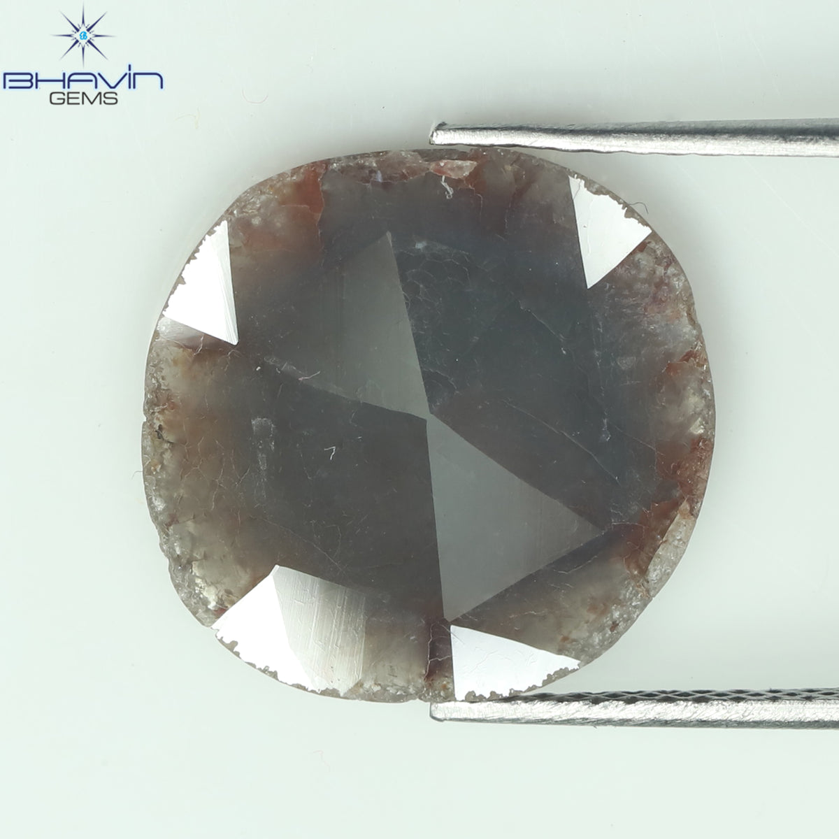 3.11 CT スライス シェイプ ナチュラル ダイヤモンド グレー ブラウン カラー I3 クラリティ (14.00 MM)
