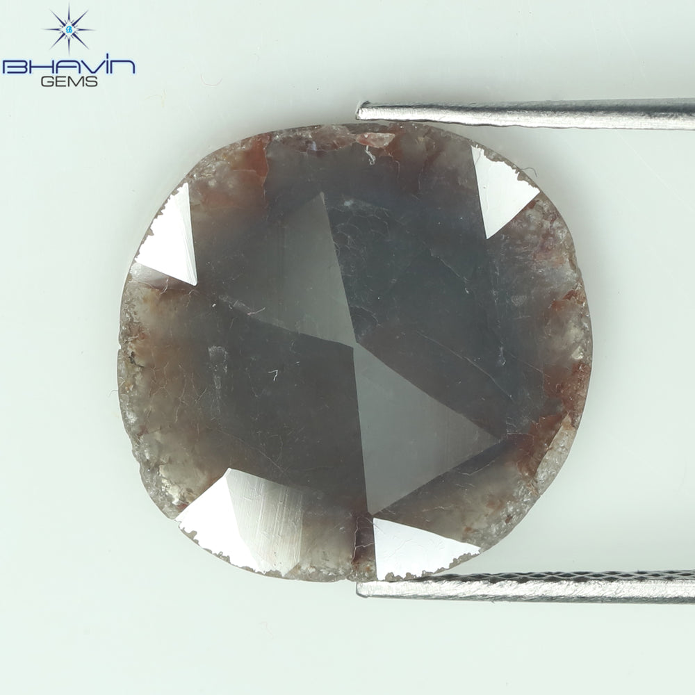 3.11 CT Slice Shape Natural Diamond Gray Brown Color I3 Clarity (14.00 MM)