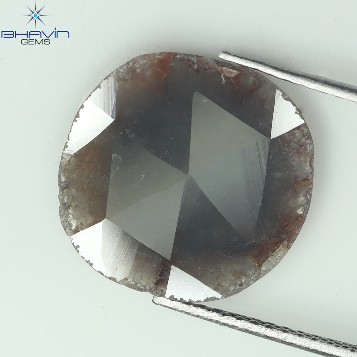 3.11 CT スライス シェイプ ナチュラル ダイヤモンド グレー ブラウン カラー I3 クラリティ (14.00 MM)