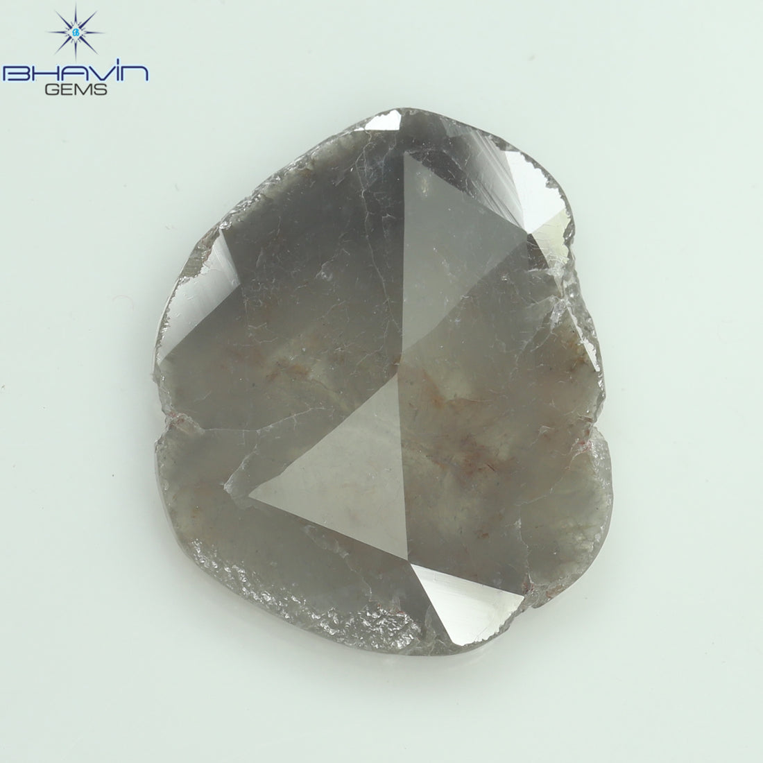 3.07 CT Natural Slice Diamond Gray Brown Color Clarity I3 (16.00 MM)
