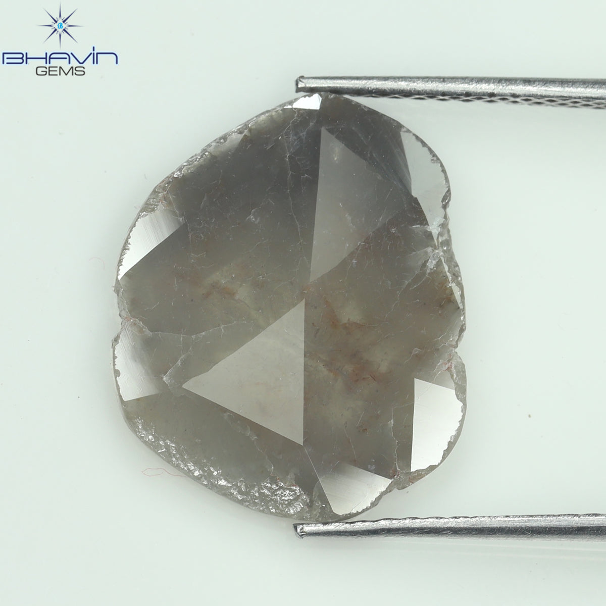 3.07 CT Natural Slice Diamond Gray Brown Color Clarity I3 (16.00 MM)