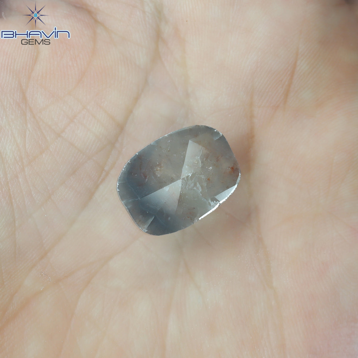 4.18 CT Natural Slice Diamond Gray Brown Color Clarity I3 (16.00 MM)