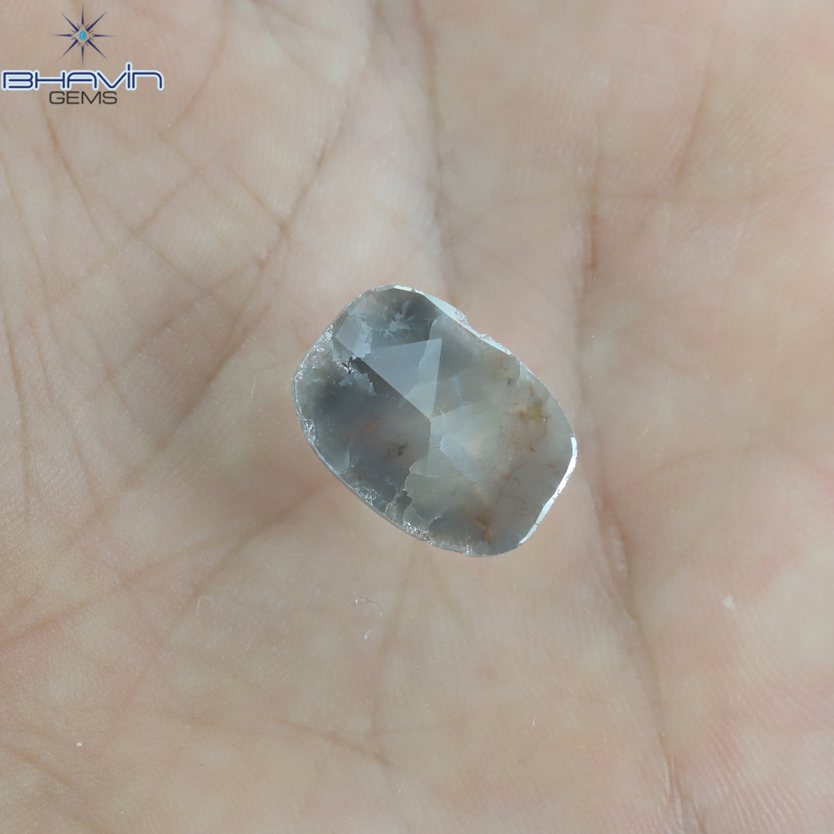 3.62 CT Natural Slice Diamond Gray Brown Color Clarity I3 (17.00 MM)