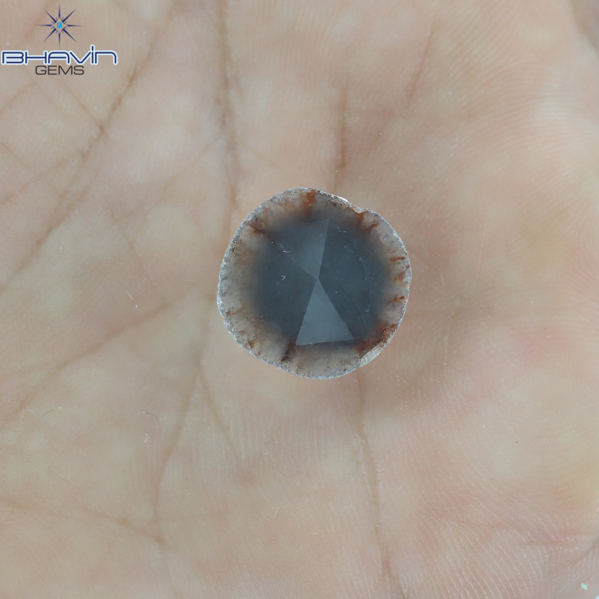 3.11 CT スライス シェイプ ナチュラル ダイヤモンド グレー ブラウン カラー I3 クラリティ (14.00 MM)